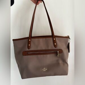 Coach Sawyer Canvas Leather Trim Tote